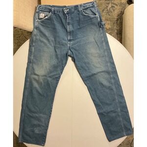VTG USA Made Pointer Brand L.C. King Mens Carpenter Jeans Blue 38x34 Utility